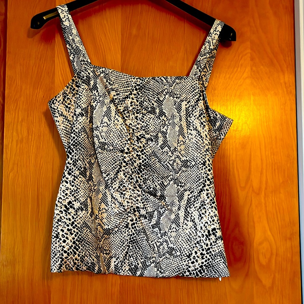 Doncaster silk Jacket size 4, cami size 2. python pattern cami/jacket.